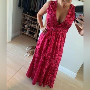 Alice and Olivia Red Floral maxi